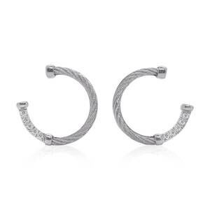 NEW ALOR women's open circle earrings in grey